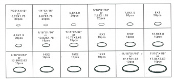 Набор резиновых колец для кондиционера зеленые 270 шт (уп 100 к-т)